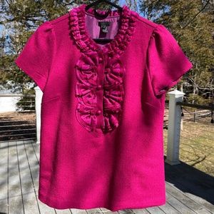 J Crew Collection wool and silk ruffled shirt size 8